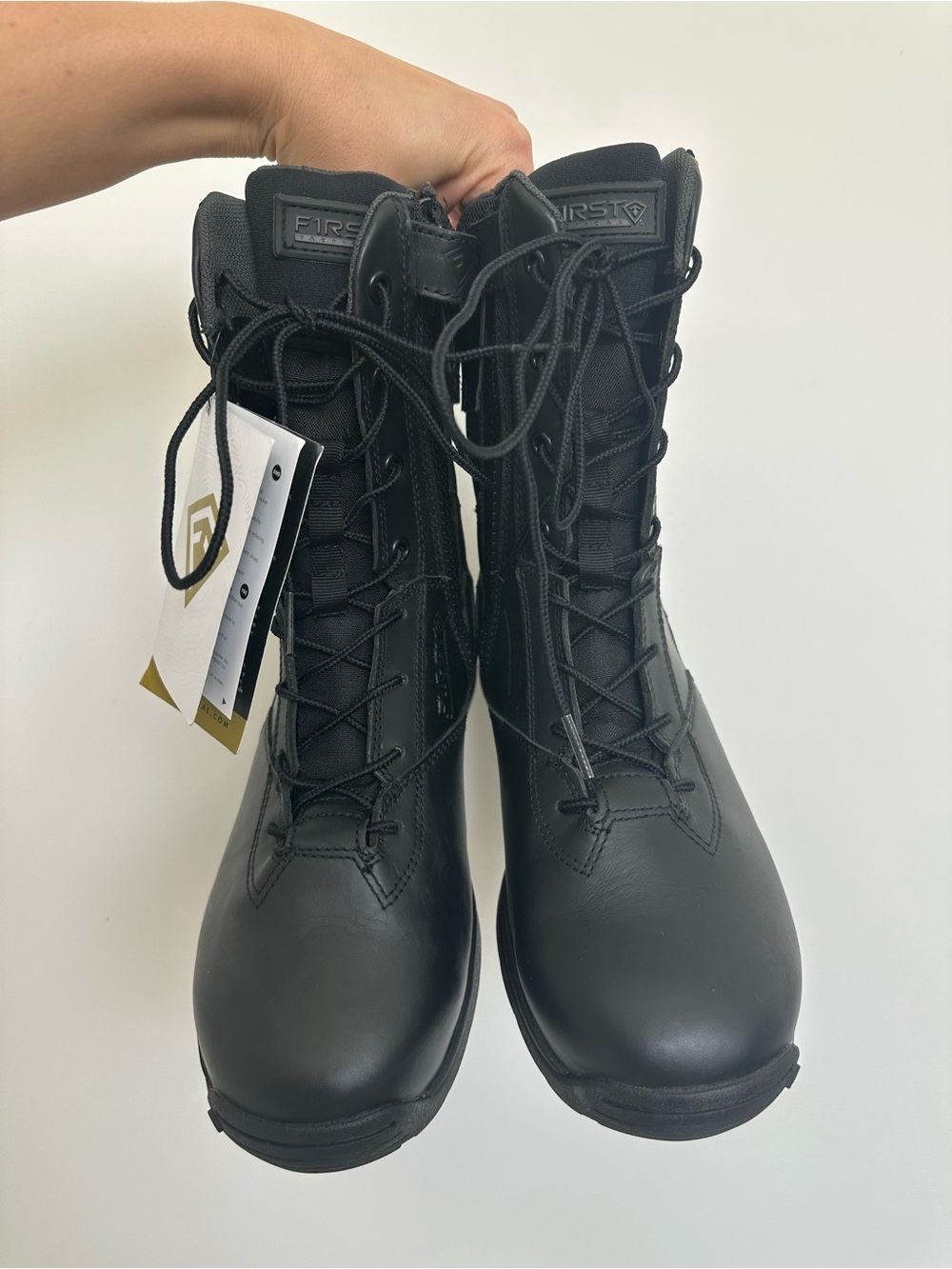 FIRST Tactical Women's Black Lace-Up Heeled Boots